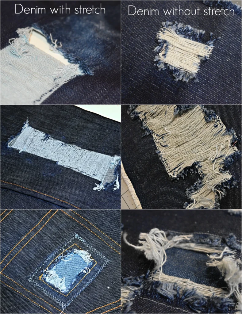 How to make jorts by cutting jeans evenly with fabric scissors