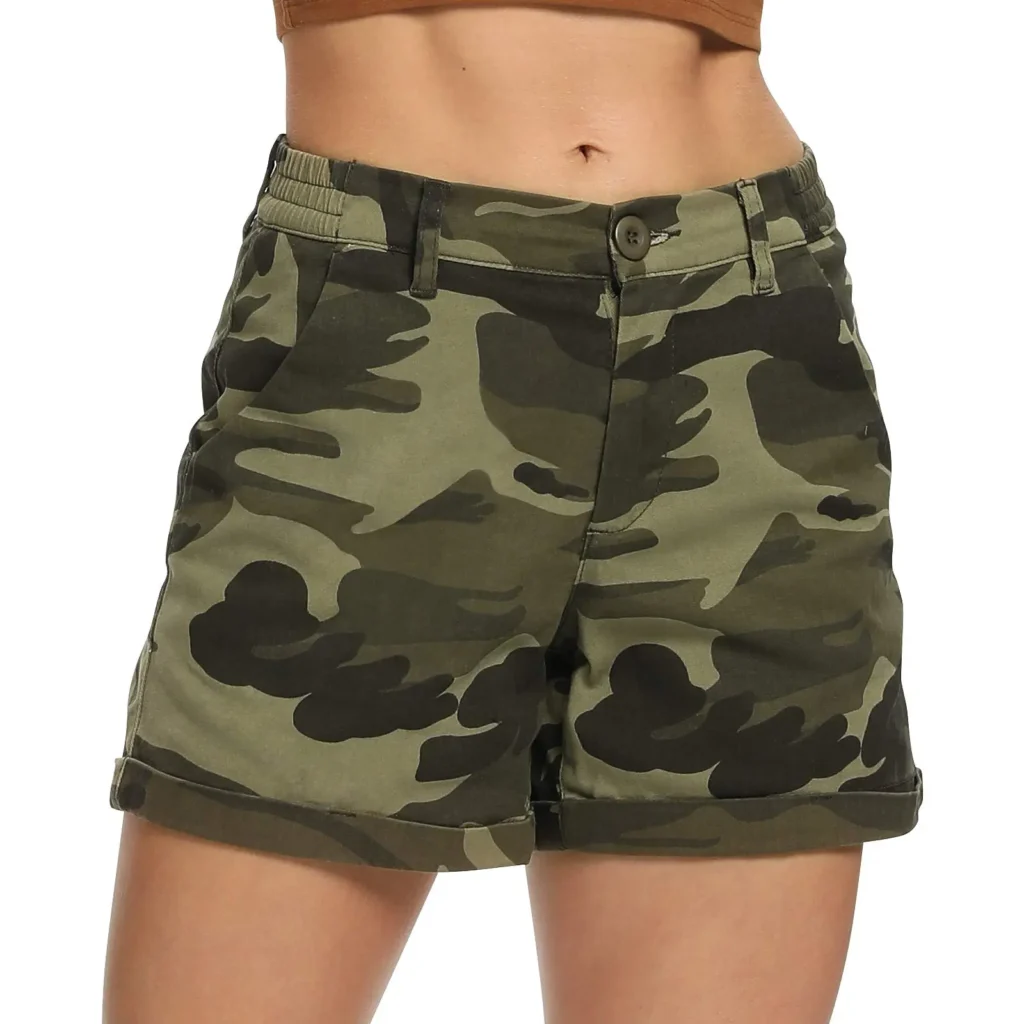 Camo jorts womens high waisted casual style