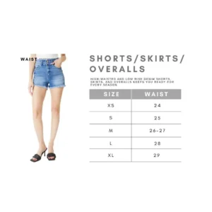 Baggy jorts fit and sizing measurement guide