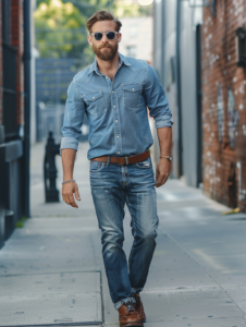 Jorts men smart casual outfit with collared shirt