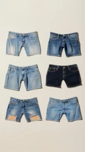Jorts popular styles including baggy black and camo variations