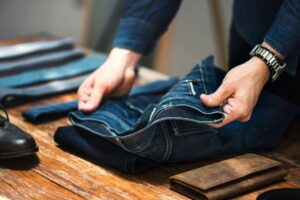 Jorts men denim care washing and folding tips
