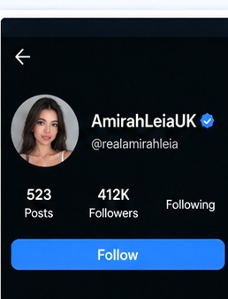 Amirah Leia social media profile using the AmirahLeiaUK username