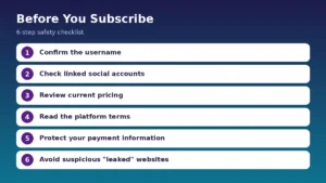 6-step checklist to verify a creator profile before subscribing