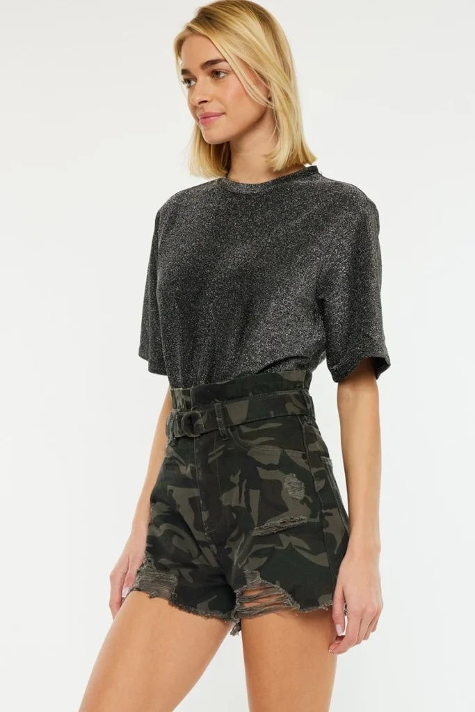 Camo jorts camouflage print denim shorts style